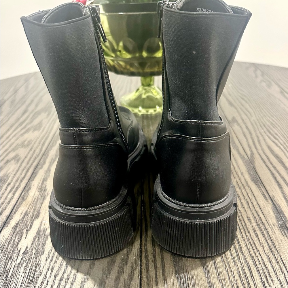 ASOS New Look Zip Front Flat Chunky Chelsea Boot Black - Picture 4 of 11